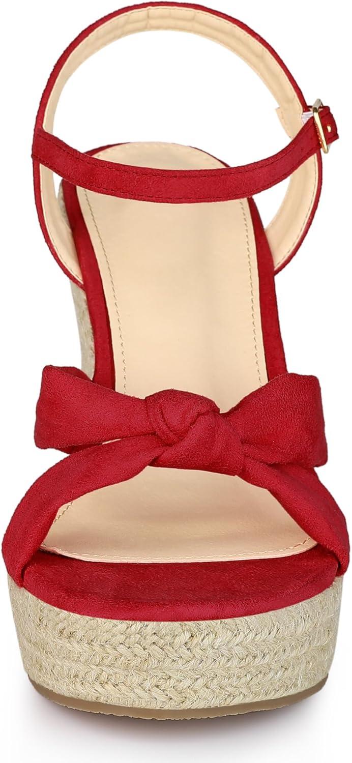 imageAllegra K Womens Platform Slingback Espadrille Wedge Heel SandalsRed