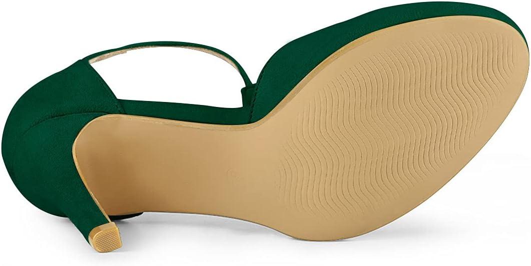 imageAllegra K Womens Rounded Toe Stiletto Heel TStrap Dress PumpsGreen