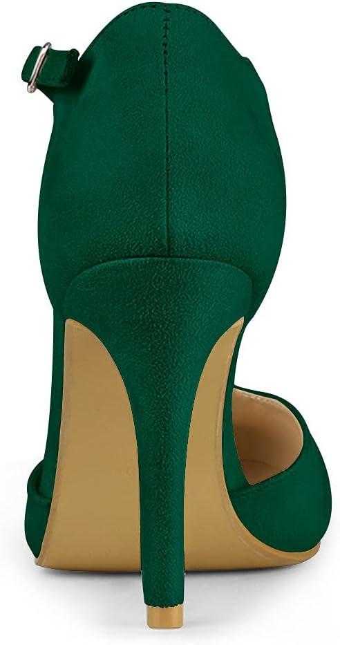 imageAllegra K Womens Rounded Toe Stiletto Heel TStrap Dress PumpsGreen
