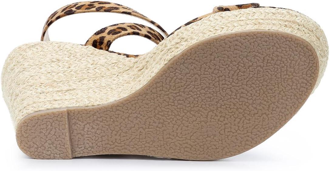 imageAllegra K Womens Slingback Crisscross Espadrille Wedges Heel SandalsLeopard