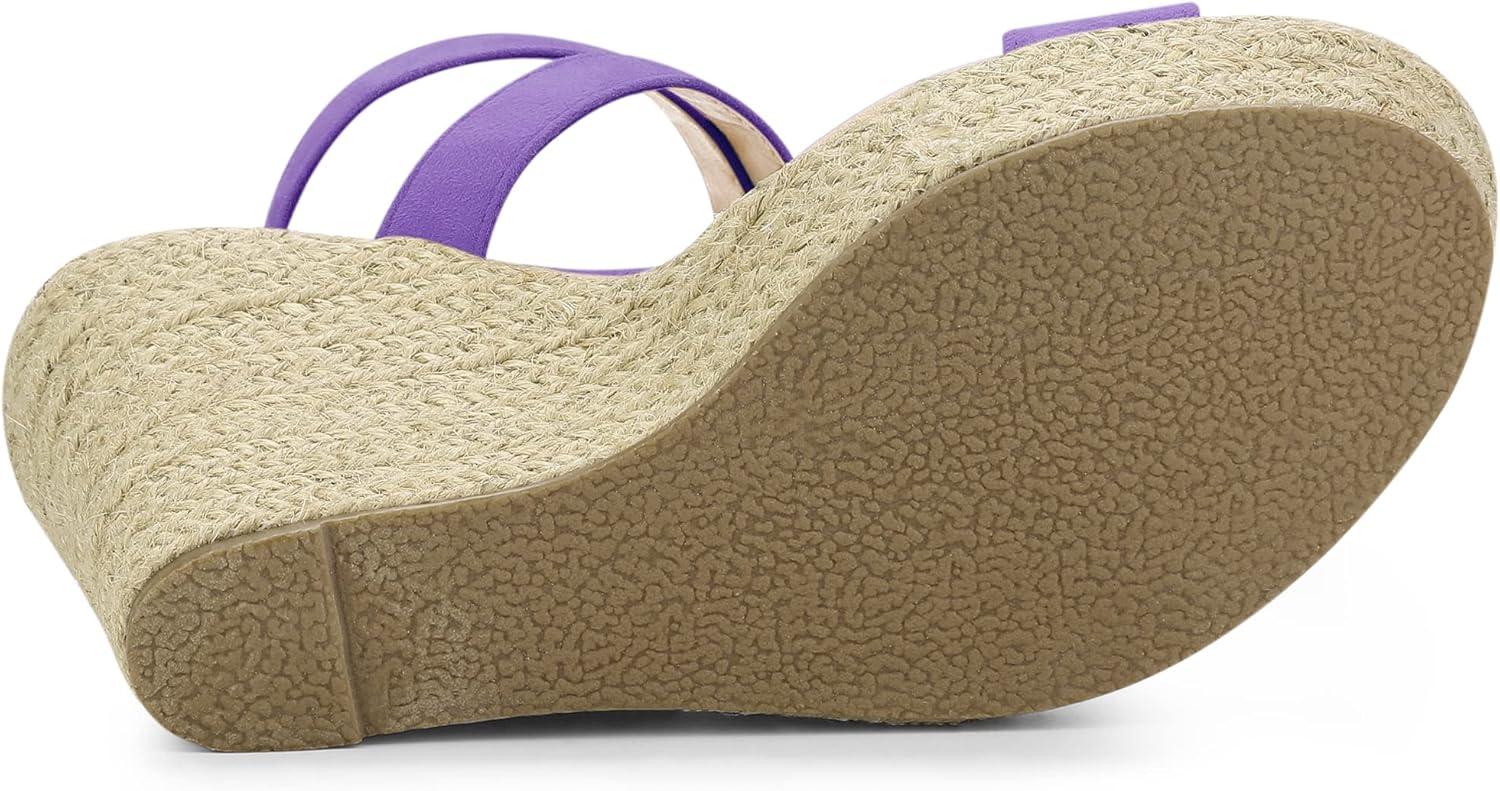 imageAllegra K Womens Slingback Crisscross Espadrille Wedges Heel SandalsPurple