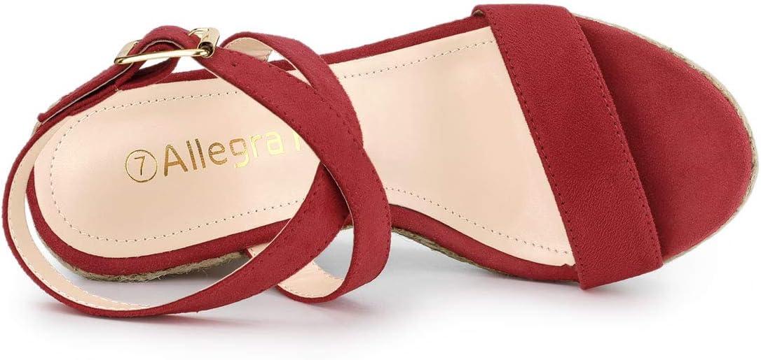 imageAllegra K Womens Slingback Crisscross Espadrille Wedges Heel SandalsRed