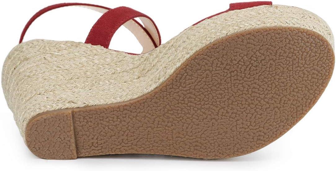 imageAllegra K Womens Slingback Crisscross Espadrille Wedges Heel SandalsRed