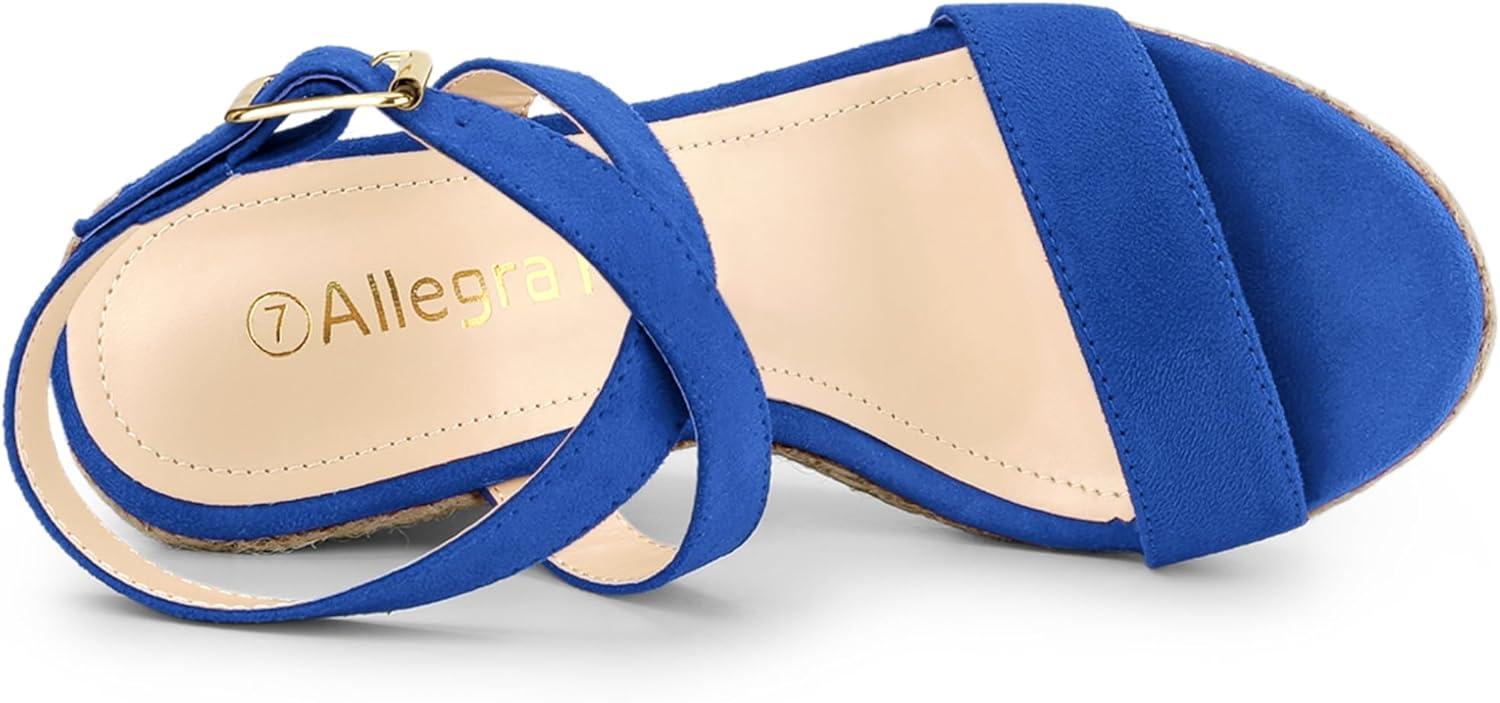 imageAllegra K Womens Slingback Crisscross Espadrille Wedges Heel SandalsRoyal Blue