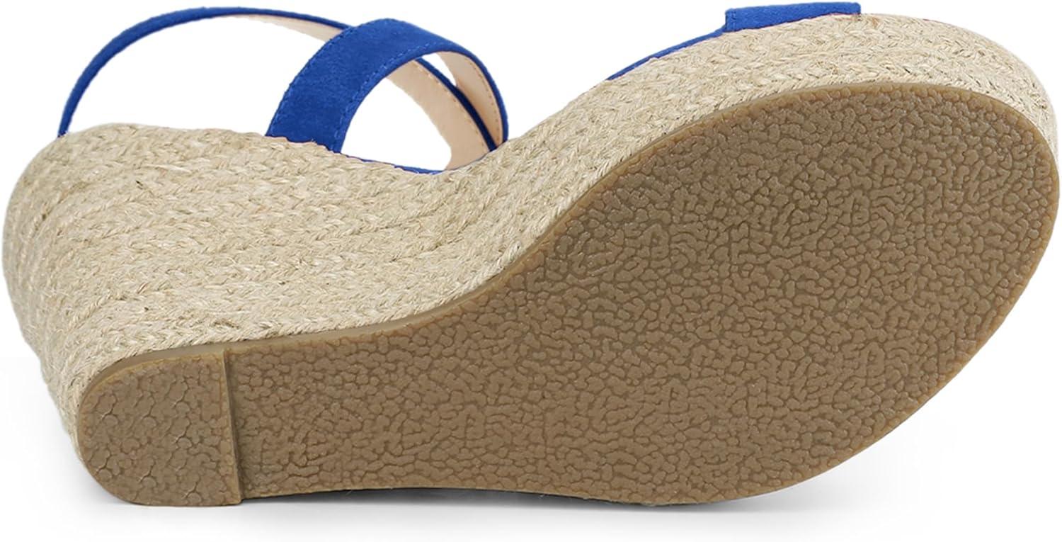 imageAllegra K Womens Slingback Crisscross Espadrille Wedges Heel SandalsRoyal Blue