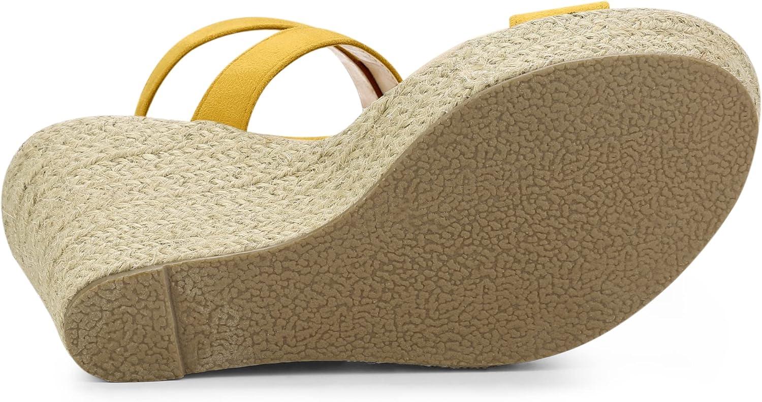 imageAllegra K Womens Slingback Crisscross Espadrille Wedges Heel SandalsYellow