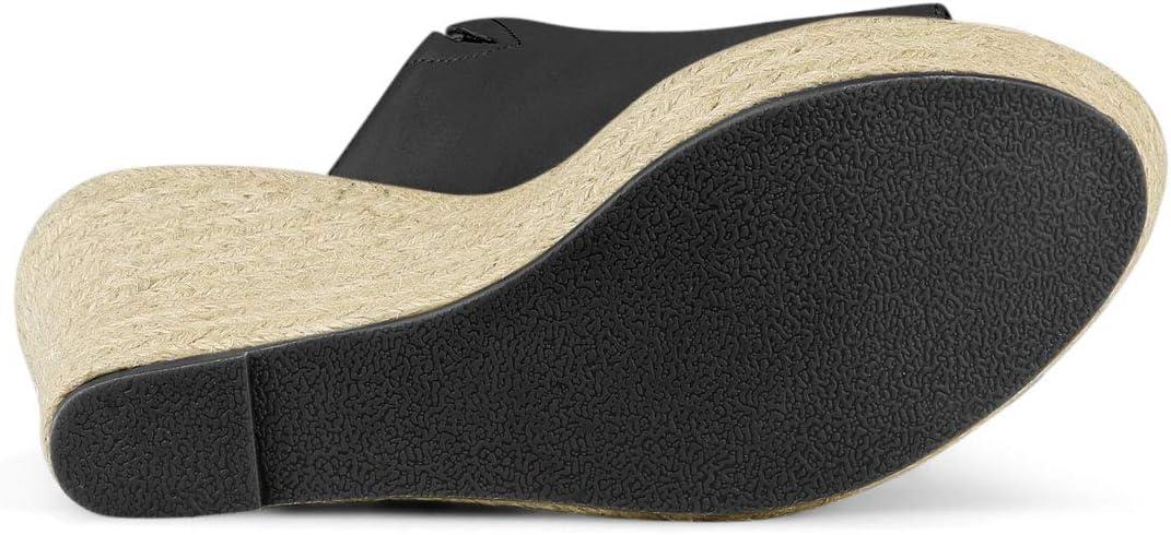 imageAllegra K Womens Slip on Platform Sandals Espadrilles Wedges Slides MulesBlack