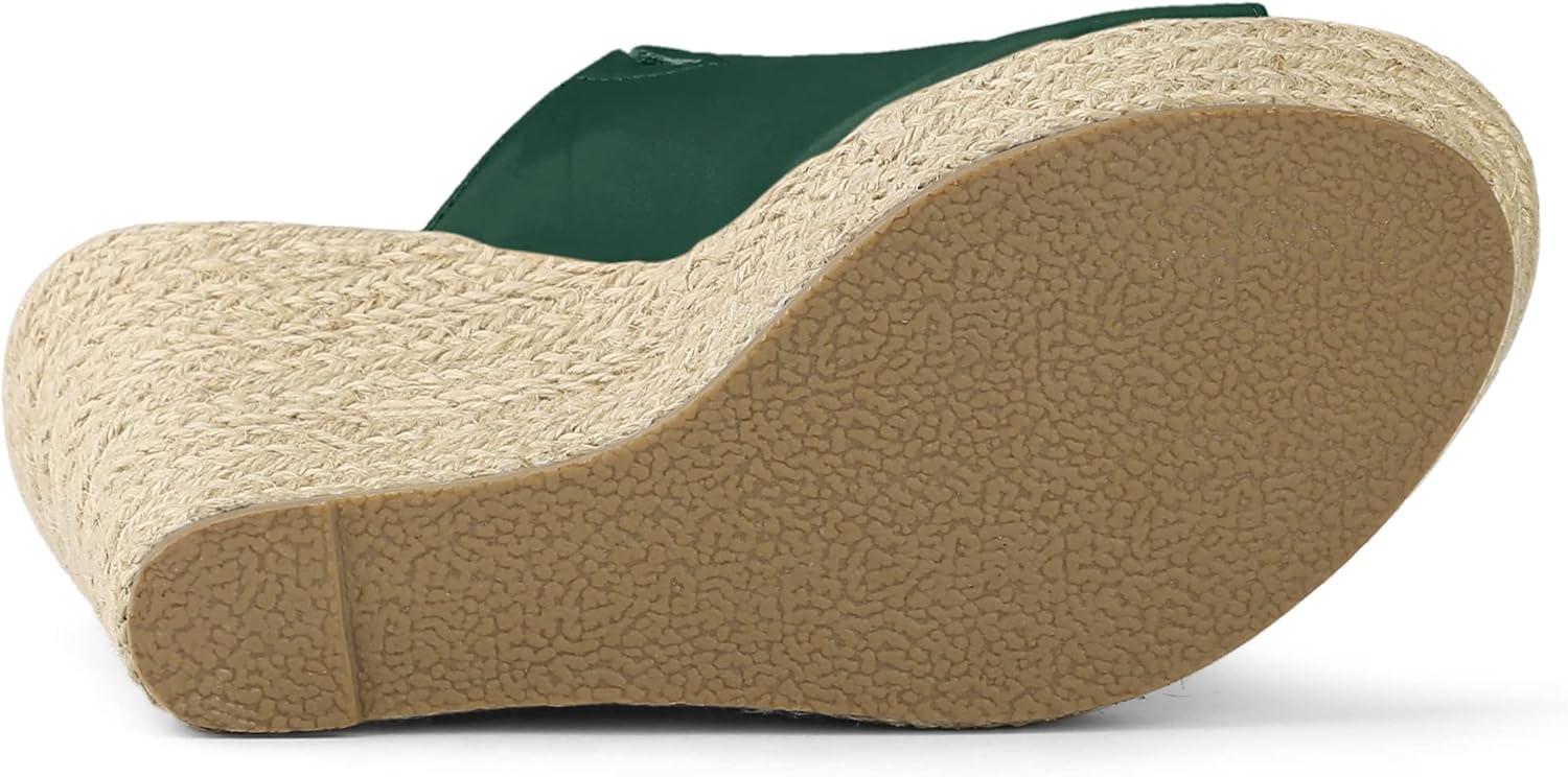 imageAllegra K Womens Slip on Platform Sandals Espadrilles Wedges Slides MulesDark Green