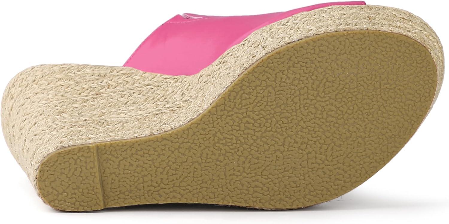 imageAllegra K Womens Slip on Platform Sandals Espadrilles Wedges Slides MulesHot Pink