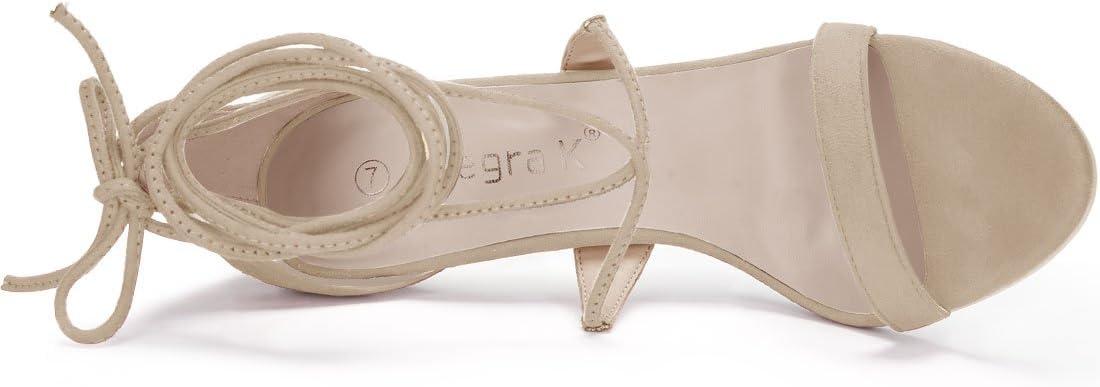 imageAllegra K Womens Stiletto Heel Laceup SandalsBeige
