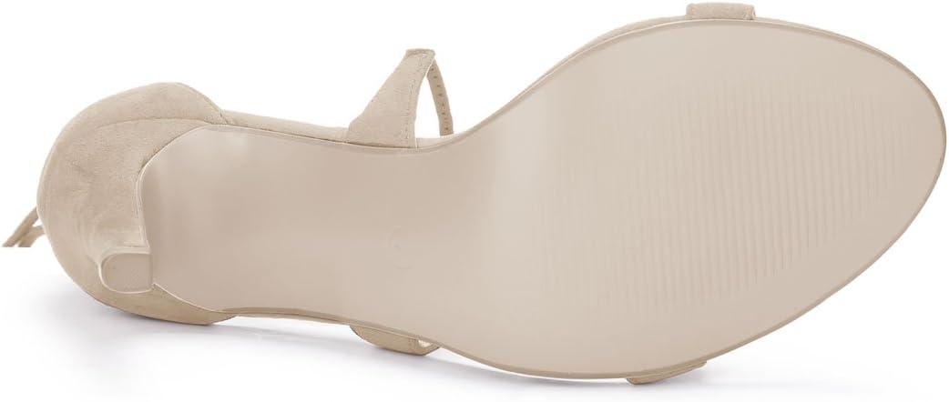 imageAllegra K Womens Stiletto Heel Laceup SandalsBeige