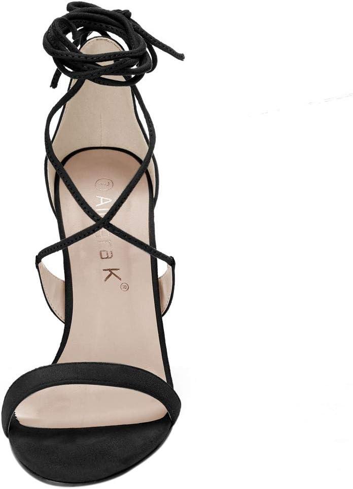 imageAllegra K Womens Stiletto Heel Laceup SandalsBlack
