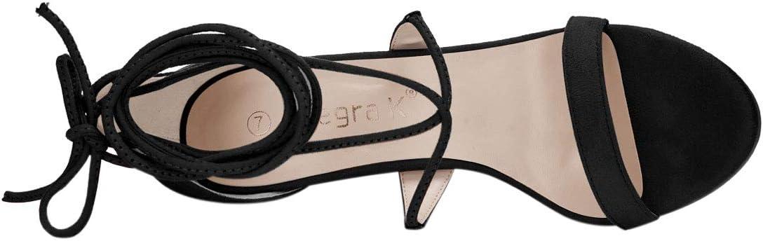 imageAllegra K Womens Stiletto Heel Laceup SandalsBlack