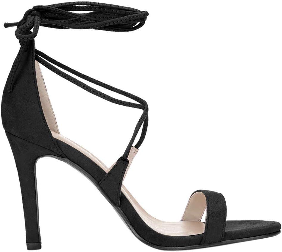 imageAllegra K Womens Stiletto Heel Laceup SandalsBlack