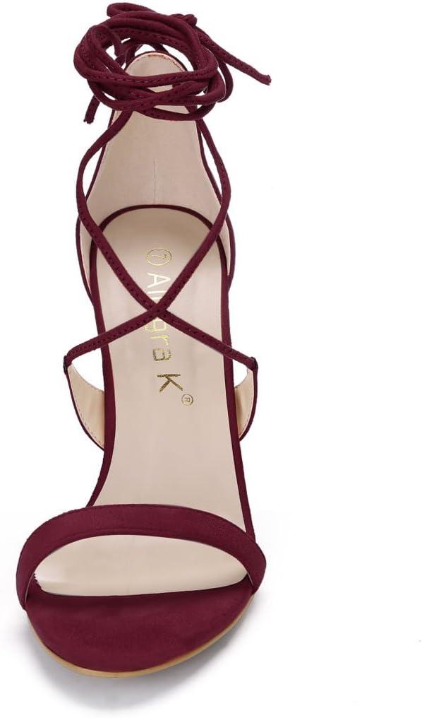 imageAllegra K Womens Stiletto Heel Laceup SandalsBurgundy