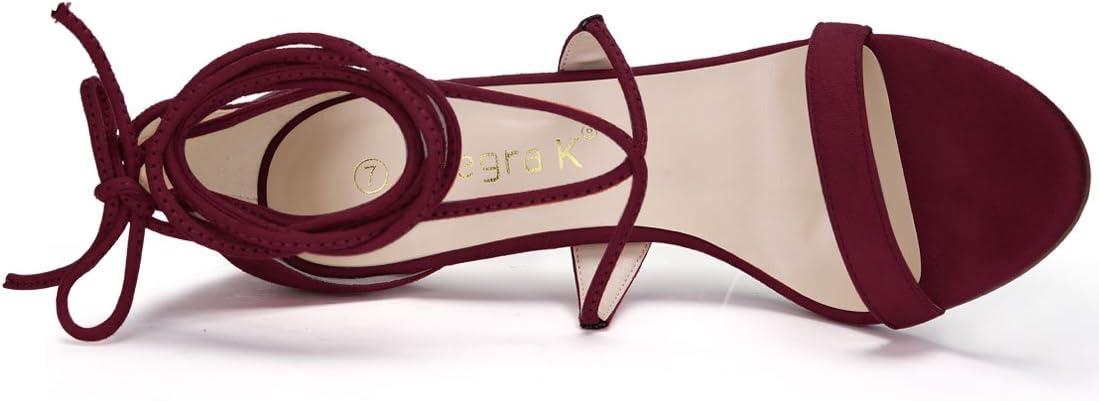 imageAllegra K Womens Stiletto Heel Laceup SandalsBurgundy