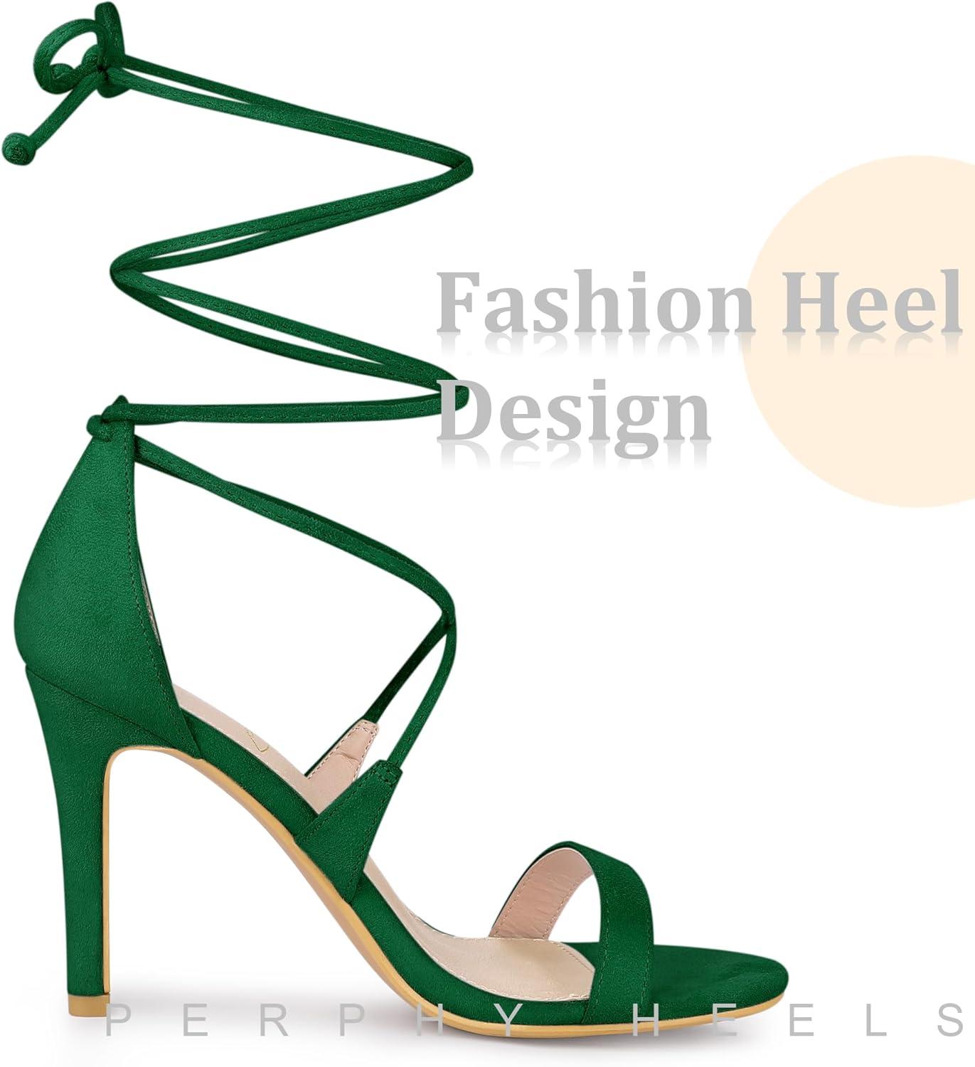 imageAllegra K Womens Stiletto Heel Laceup SandalsEmerald Green