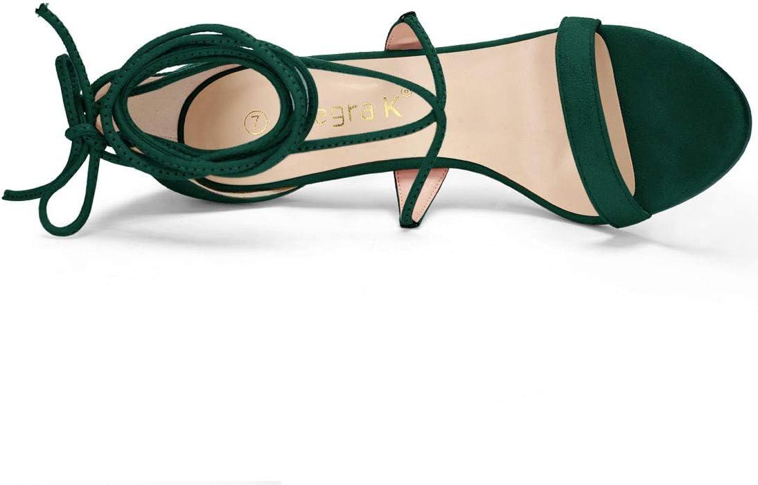 imageAllegra K Womens Stiletto Heel Laceup SandalsGreen