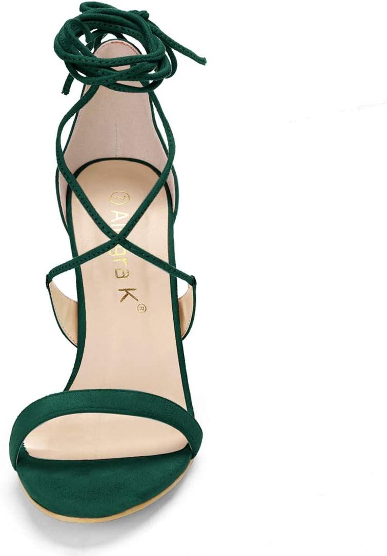 imageAllegra K Womens Stiletto Heel Laceup SandalsGreen