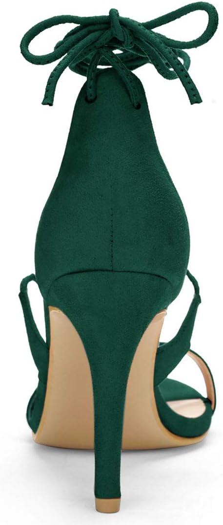 imageAllegra K Womens Stiletto Heel Laceup SandalsGreen