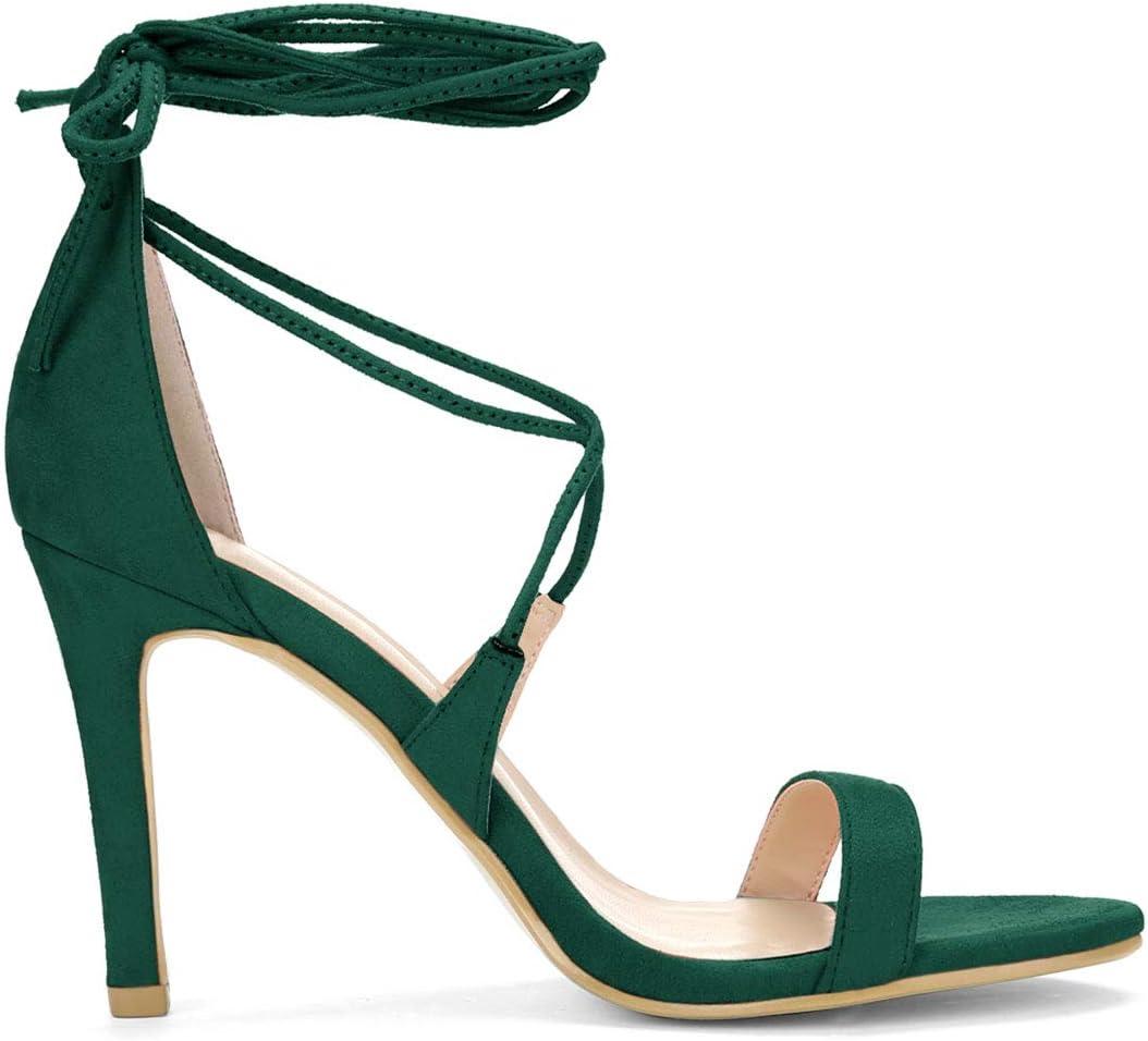 imageAllegra K Womens Stiletto Heel Laceup SandalsGreen