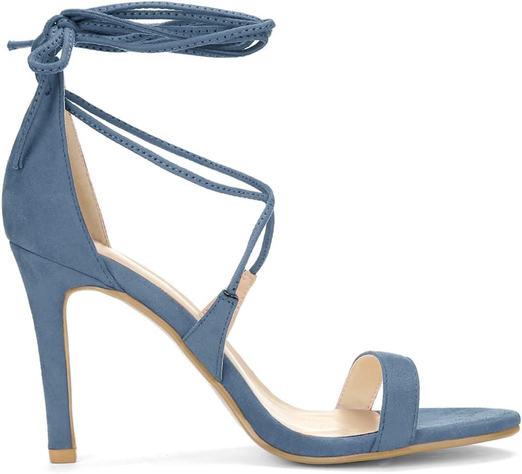 imageAllegra K Womens Stiletto Heel Laceup SandalsHaze Blue