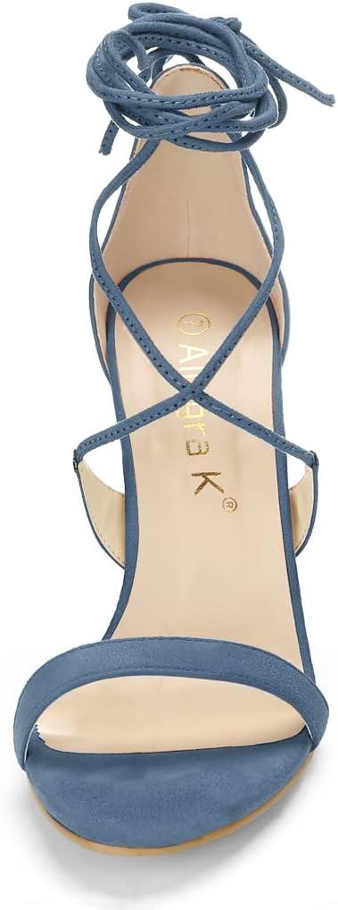 imageAllegra K Womens Stiletto Heel Laceup SandalsHaze Blue
