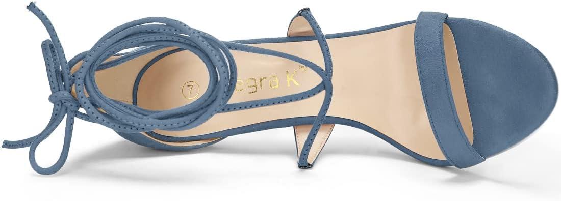 imageAllegra K Womens Stiletto Heel Laceup SandalsHaze Blue