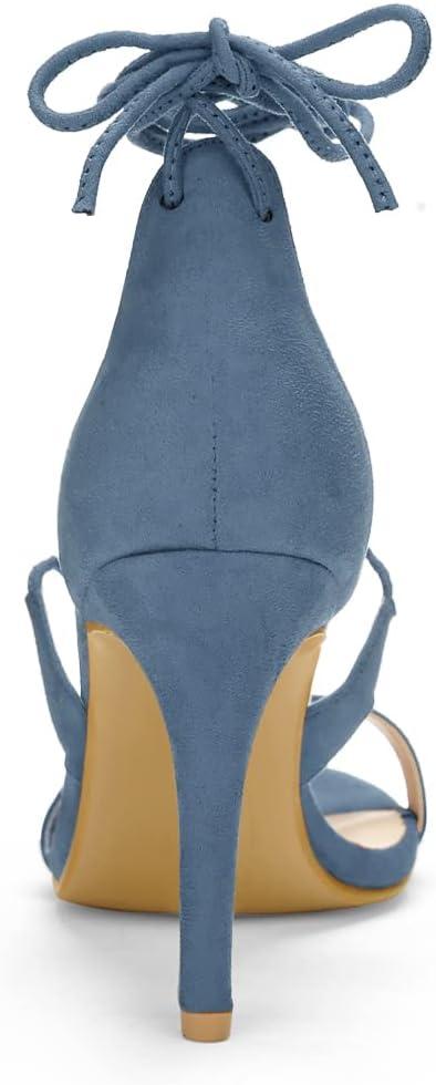 imageAllegra K Womens Stiletto Heel Laceup SandalsHaze Blue