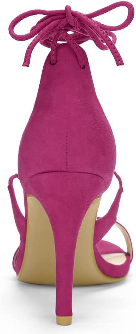 imageAllegra K Womens Stiletto Heel Laceup SandalsHot Pink