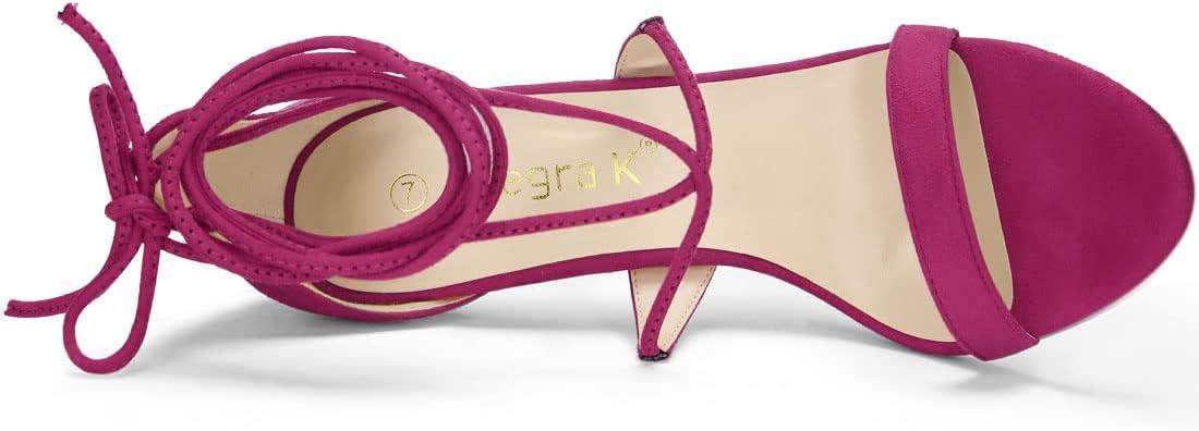imageAllegra K Womens Stiletto Heel Laceup SandalsHot Pink