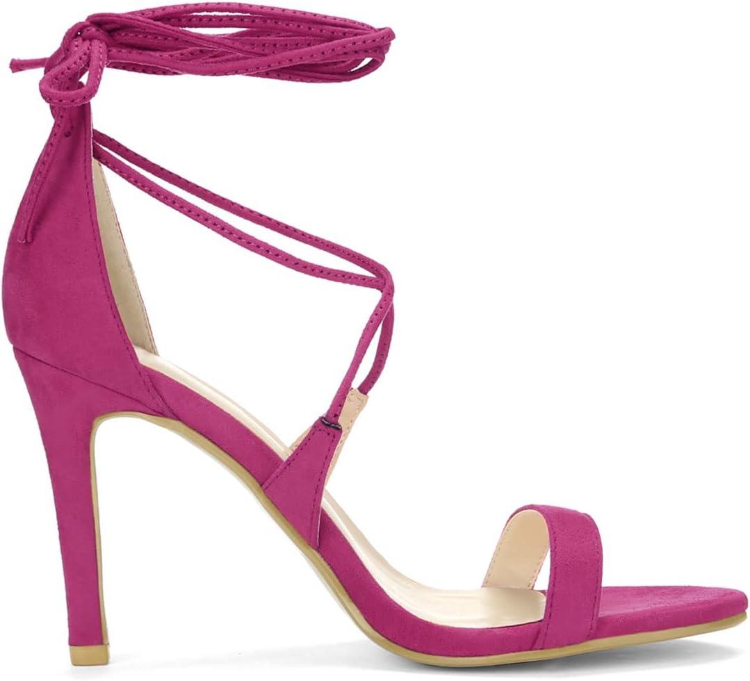 imageAllegra K Womens Stiletto Heel Laceup SandalsHot Pink