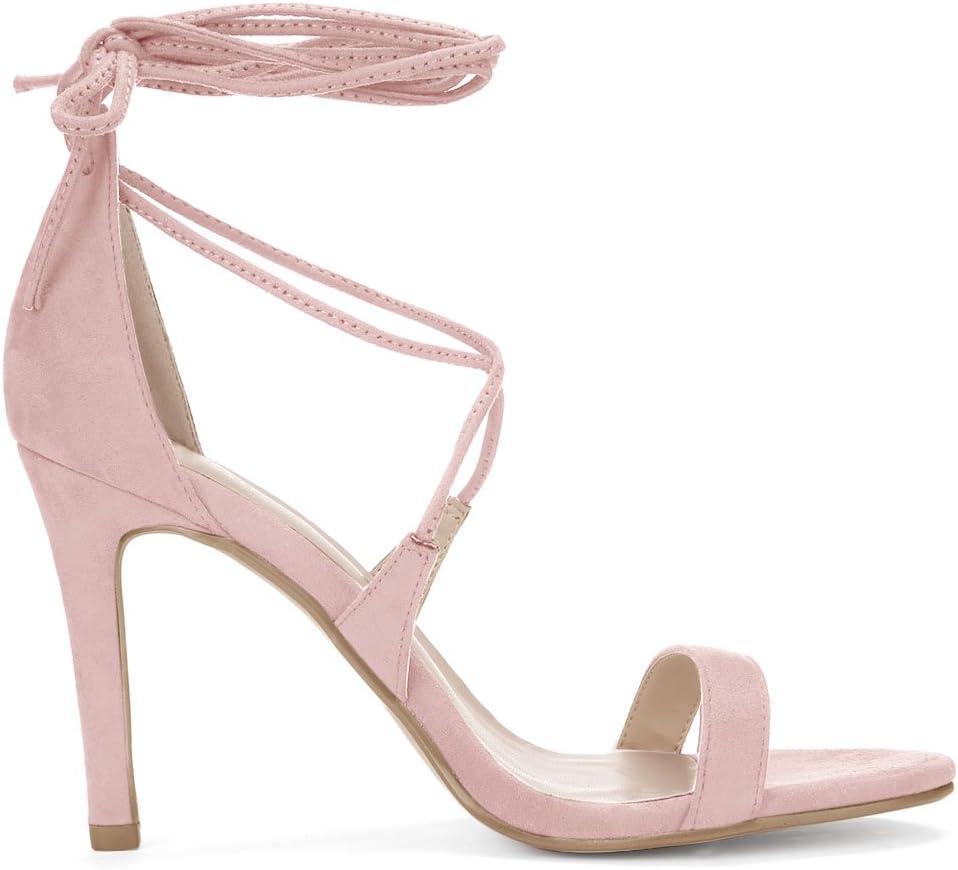 imageAllegra K Womens Stiletto Heel Laceup SandalsLight Pink