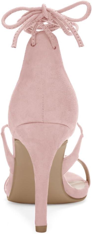 imageAllegra K Womens Stiletto Heel Laceup SandalsLight Pink