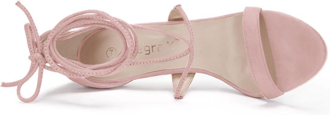 imageAllegra K Womens Stiletto Heel Laceup SandalsLight Pink
