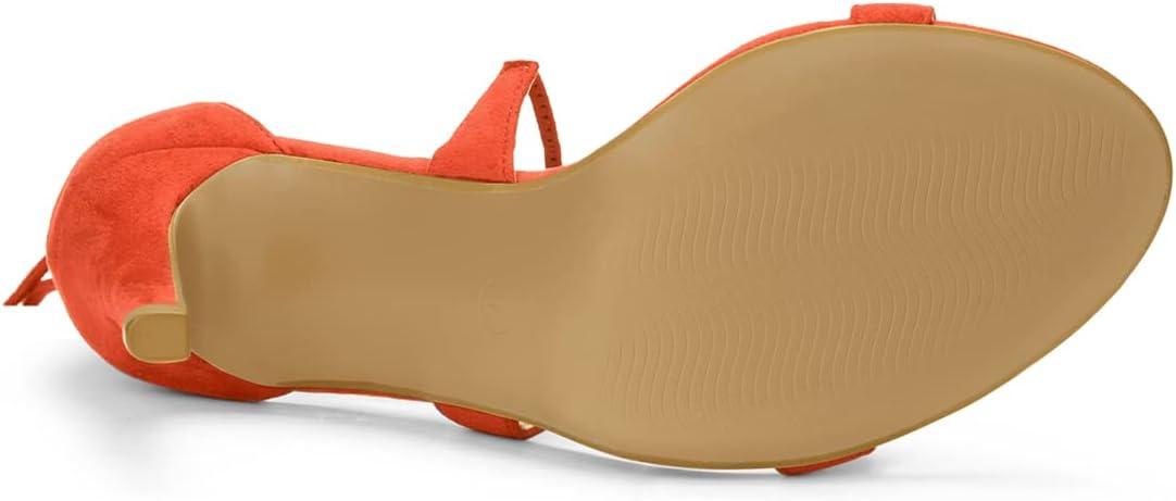 imageAllegra K Womens Stiletto Heel Laceup SandalsOrange