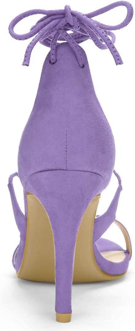imageAllegra K Womens Stiletto Heel Laceup SandalsPurple