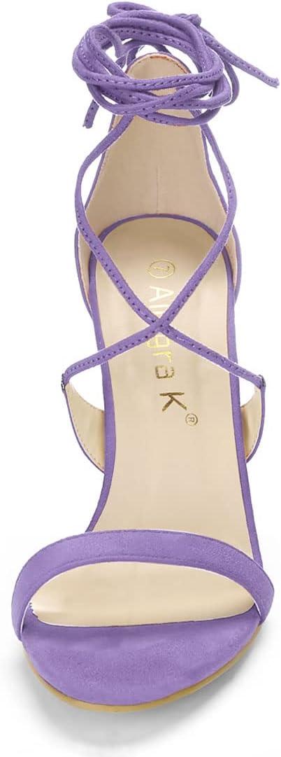 imageAllegra K Womens Stiletto Heel Laceup SandalsPurple