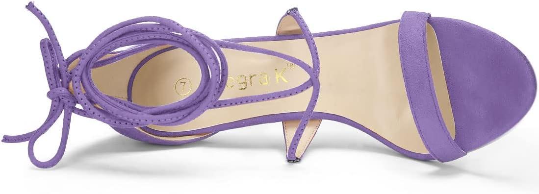 imageAllegra K Womens Stiletto Heel Laceup SandalsPurple