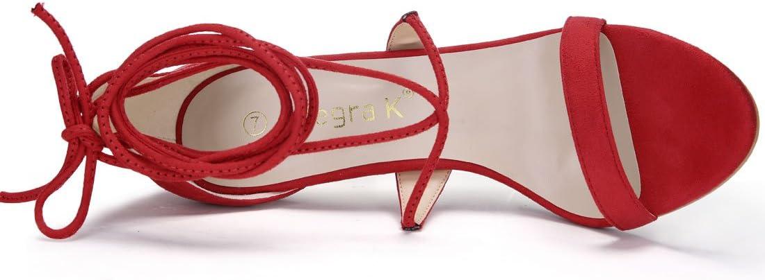 imageAllegra K Womens Stiletto Heel Laceup SandalsRed