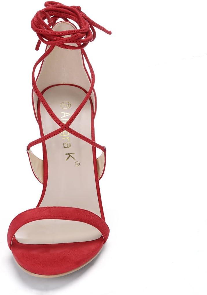 imageAllegra K Womens Stiletto Heel Laceup SandalsRed