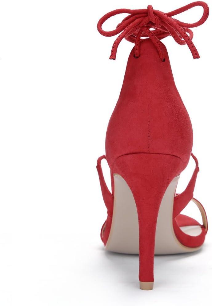 imageAllegra K Womens Stiletto Heel Laceup SandalsRed