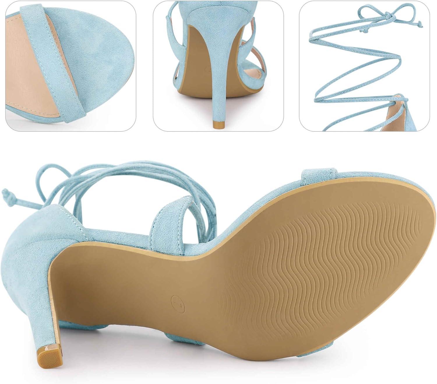 imageAllegra K Womens Stiletto Heel Laceup SandalsSky Blue