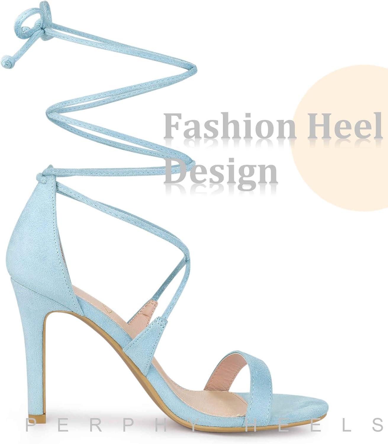 imageAllegra K Womens Stiletto Heel Laceup SandalsSky Blue