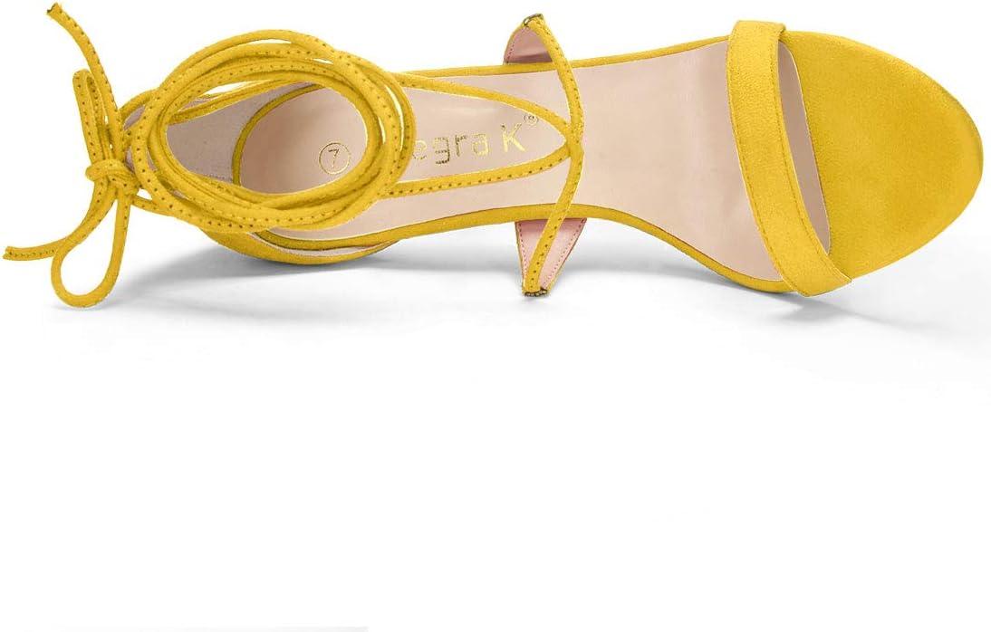 imageAllegra K Womens Stiletto Heel Laceup SandalsYellow