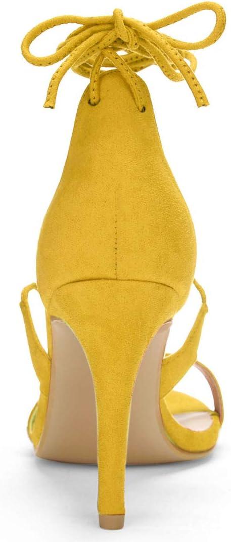 imageAllegra K Womens Stiletto Heel Laceup SandalsYellow