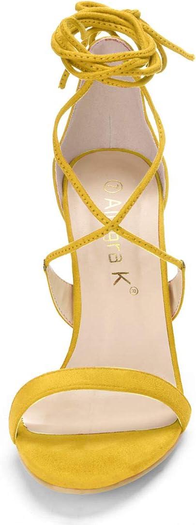 imageAllegra K Womens Stiletto Heel Laceup SandalsYellow