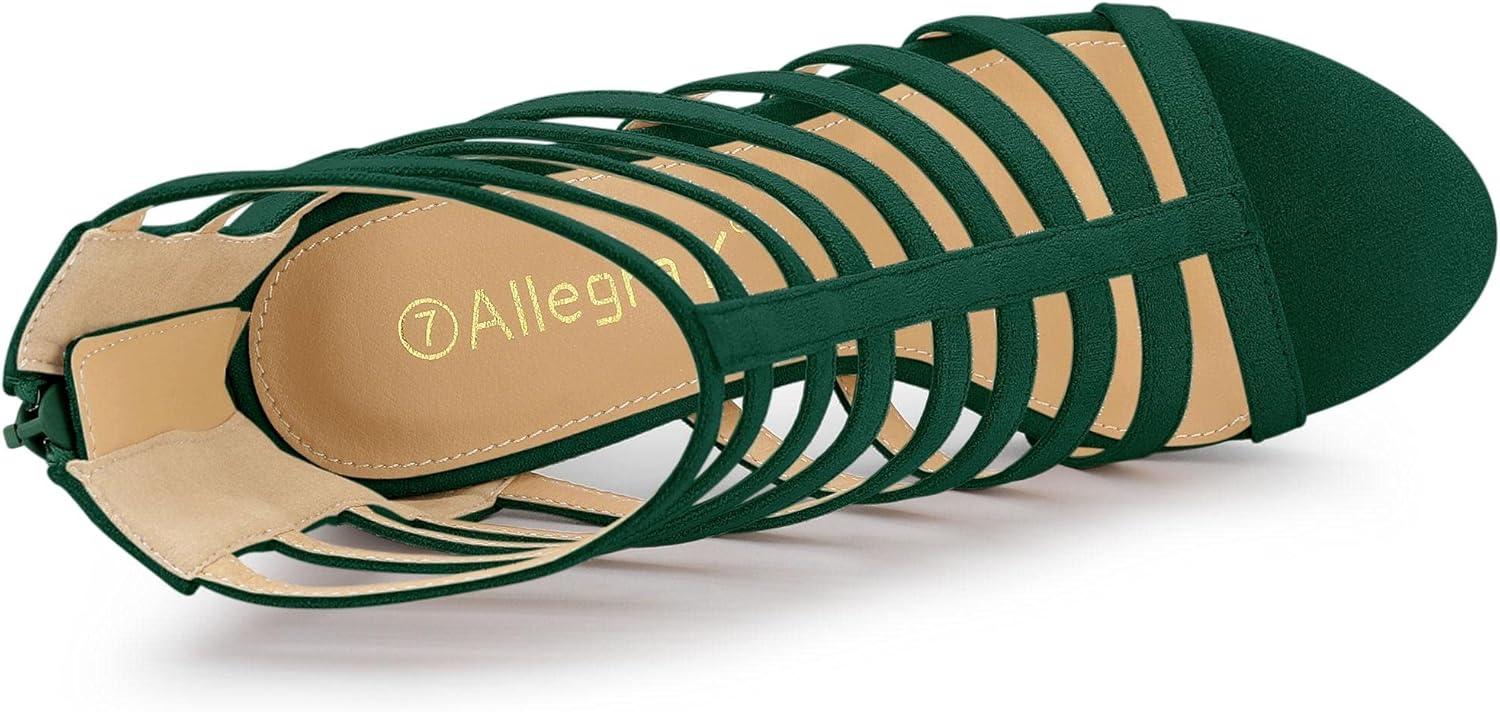 imageAllegra K Womens Stiletto Platform Heels Strappy Gladiator Heel SandalsGreen