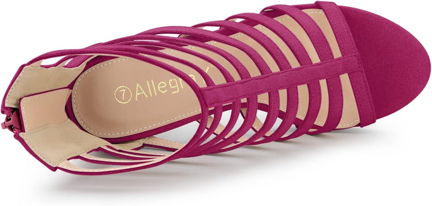 imageAllegra K Womens Stiletto Platform Heels Strappy Gladiator Heel SandalsHot Pink