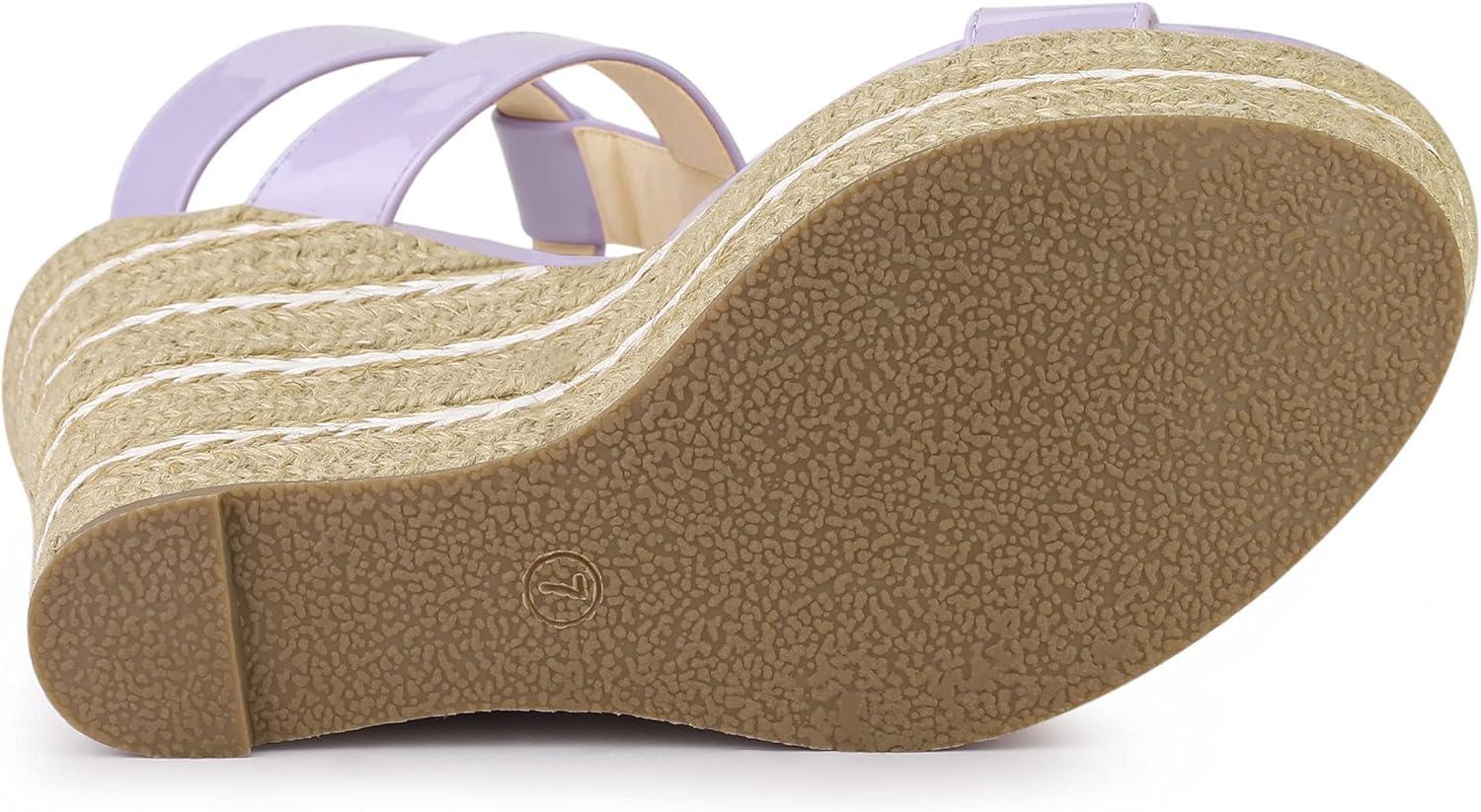 imageAllegra K Womens Strappy Espadrille Wedges Platform Purple Sandals  75 M US